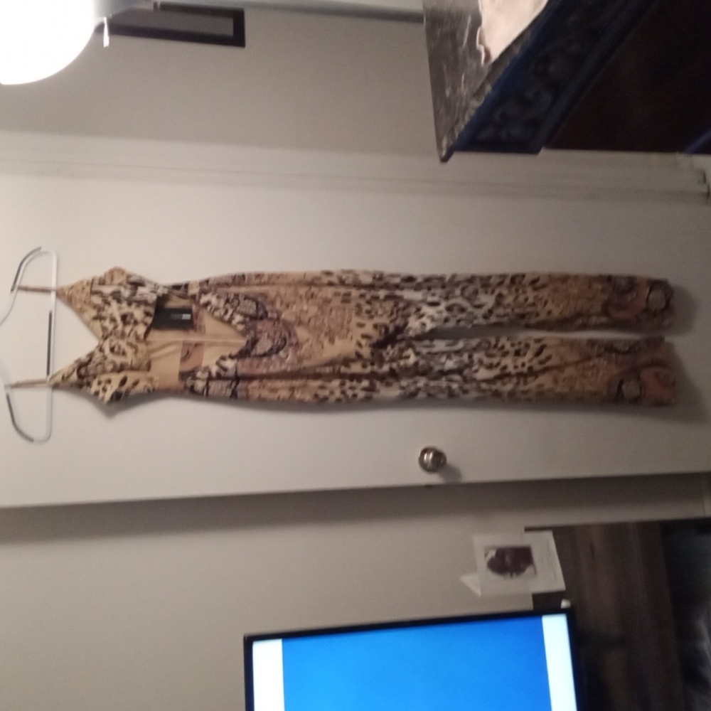 Animalistic Ways Jumpsuit COLOR IS MUSTARD/COMBO BEAUITFUL PANTS NICE - Picture 2 of 6